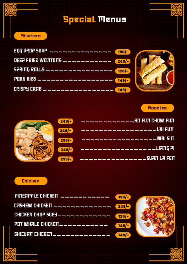 Menu Card Inside